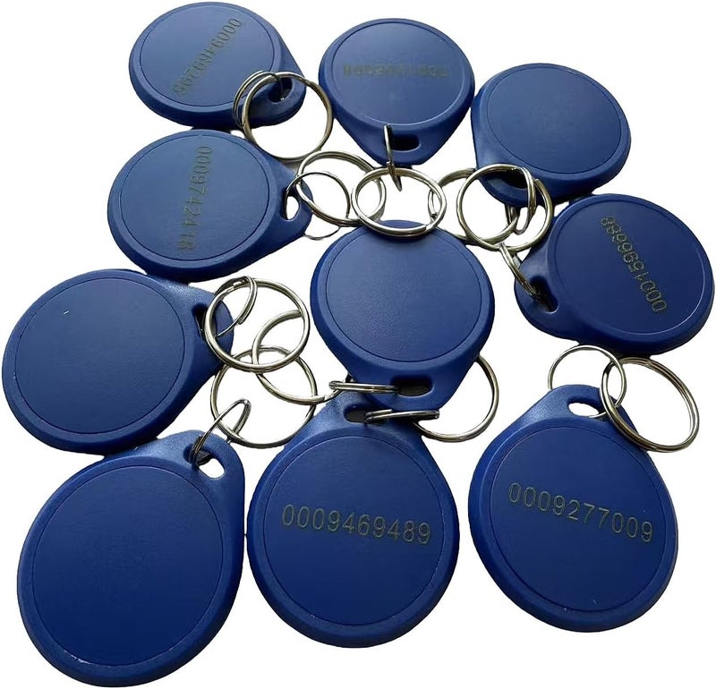 YARONGTECH Dual Frequency RFID Key Fob 125Khz EM4100 and 13.56Mhz M1 chip (Pack of 10) (Blue) - Image 1